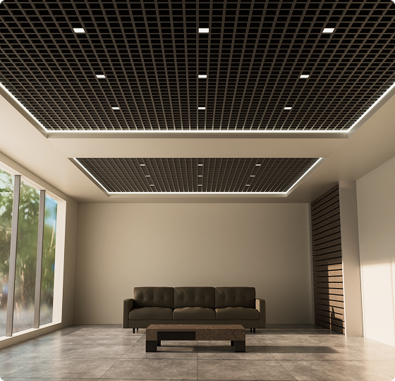 Профессиональный монтаж подвесного потолка «Грильято» в Москве и МО